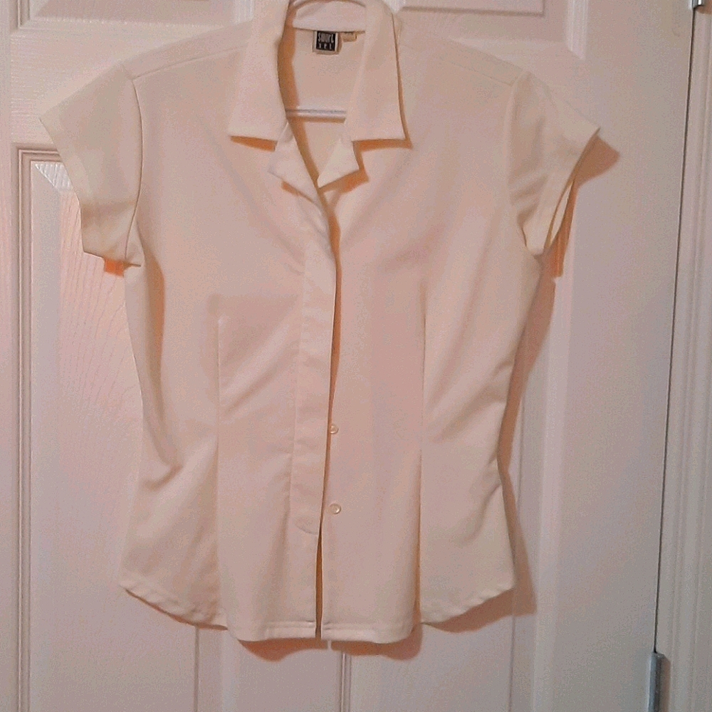 Cream button blouse